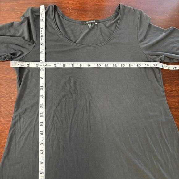 Eileen Fisher Minimalist Tunic Top Size M Rayon Stretch Staple Basic Lagenlook - Picture 8 of 9